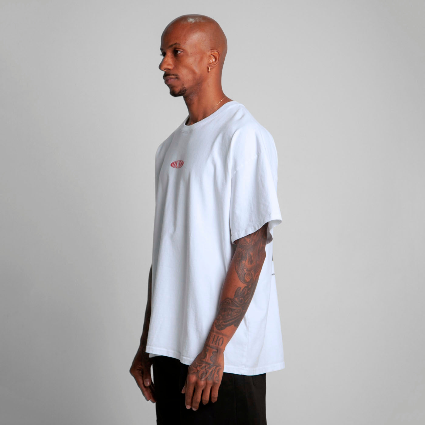 Camiseta Oversize Hombre Blanca Alto Gramaje 300G