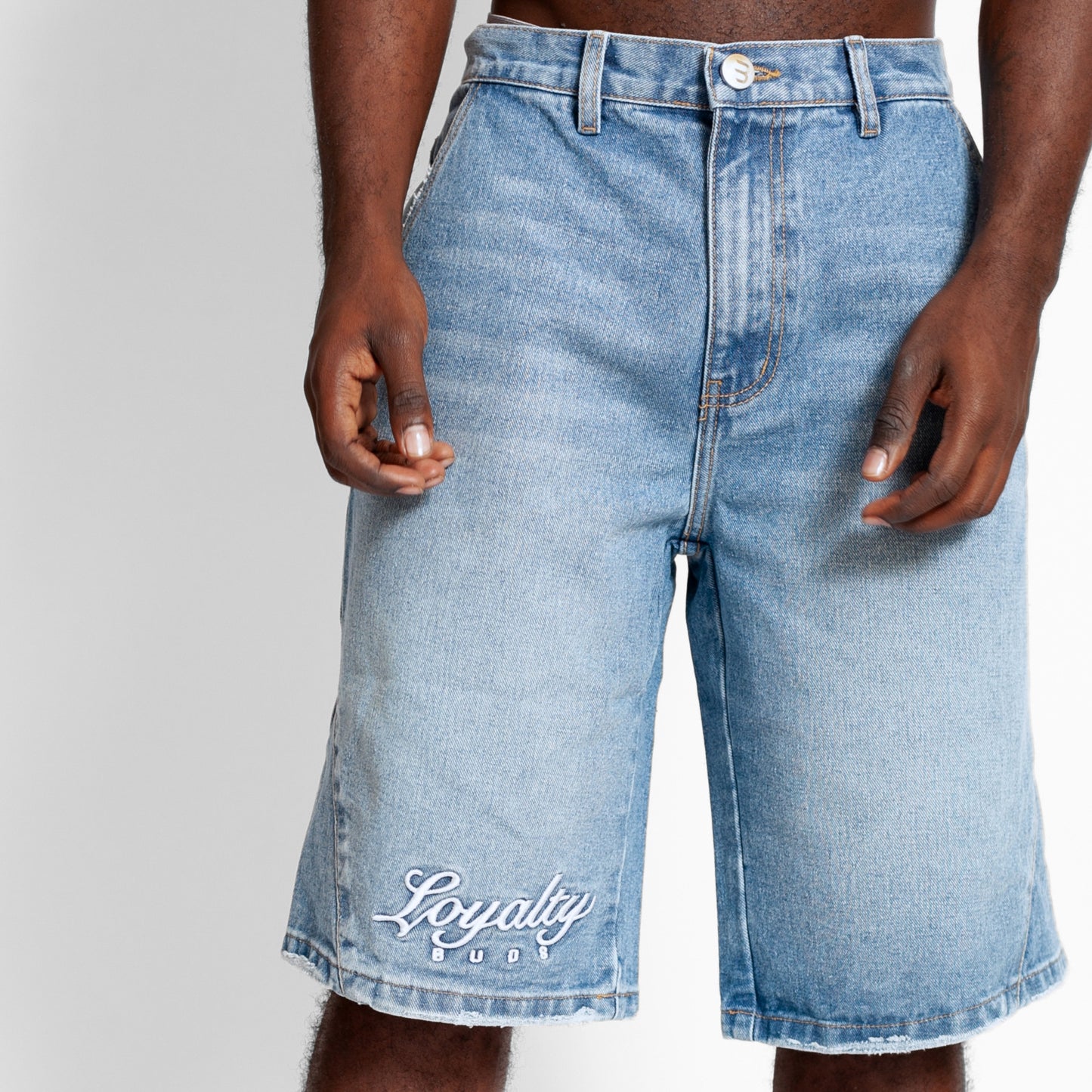 Bermuda Denim Baggy Hombre Azul Buds
