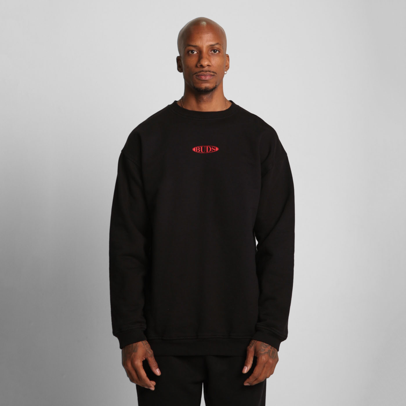 Buzo Crewneck Negro Tela Alto Gramaje 400G