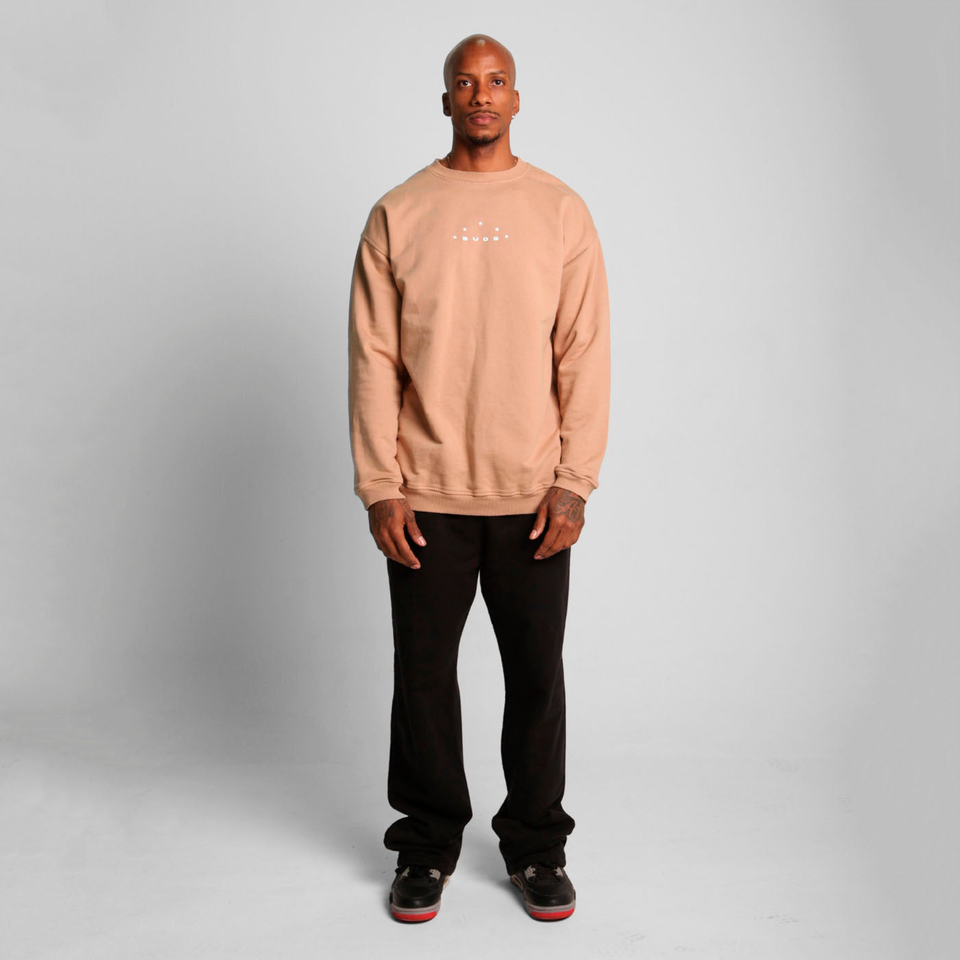 Buzo Crewneck Beige Tela Alto Gramaje 400G