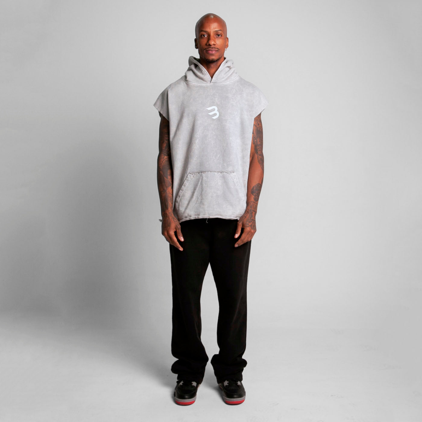 Chaleco Oversize Unisex Acid Wash Gris Buds