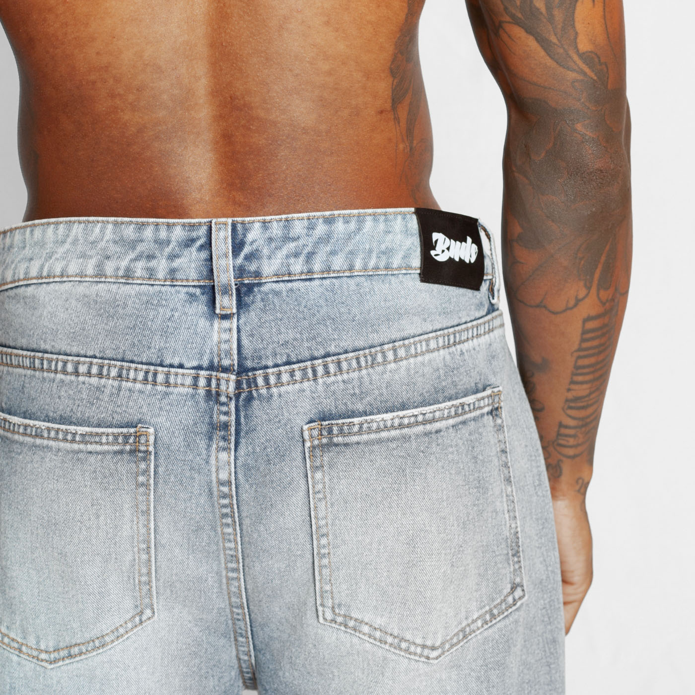 Jean Denim Flare Hombre Azul Claro Buds
