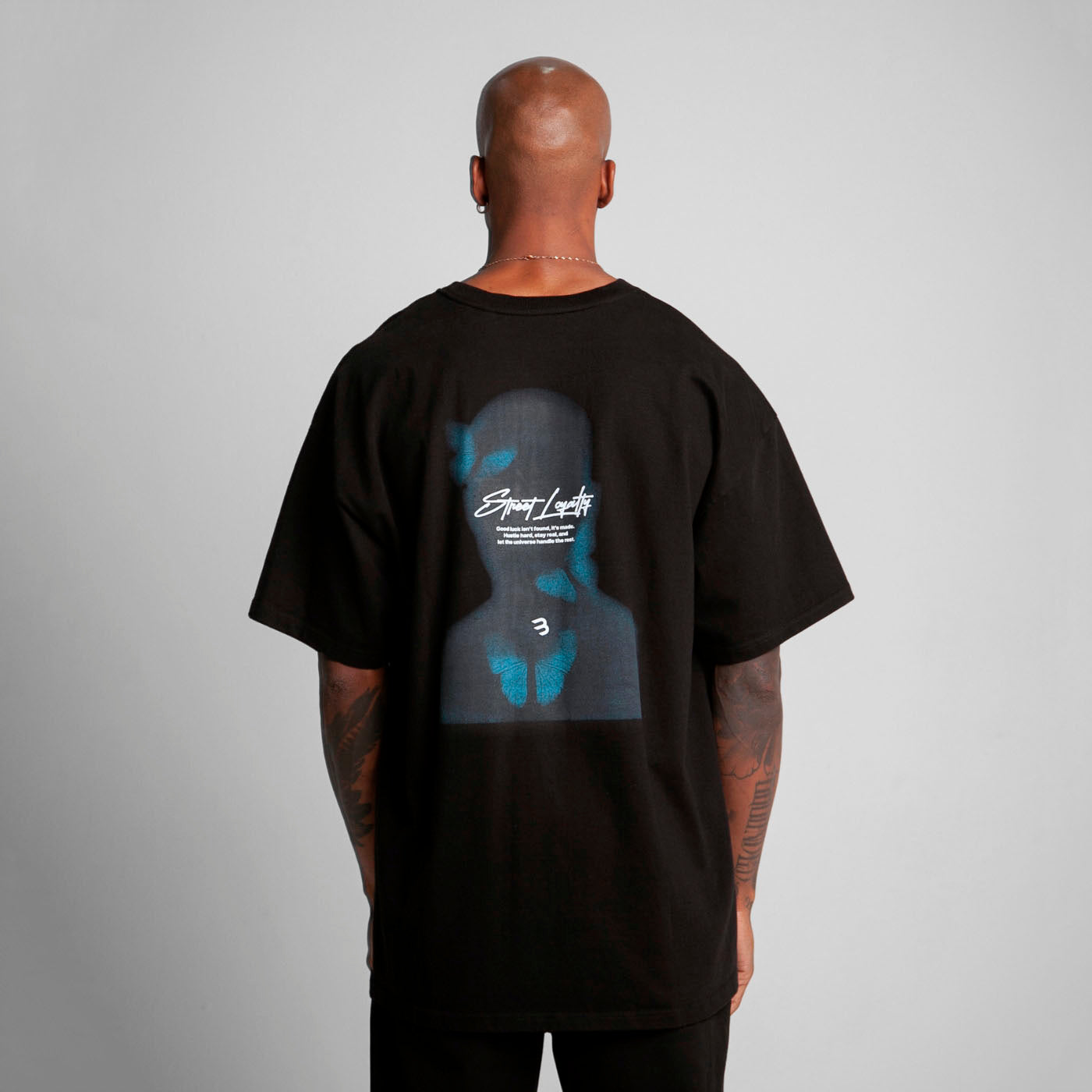 Camiseta Oversize Hombre Negro Alto Gramaje 300G