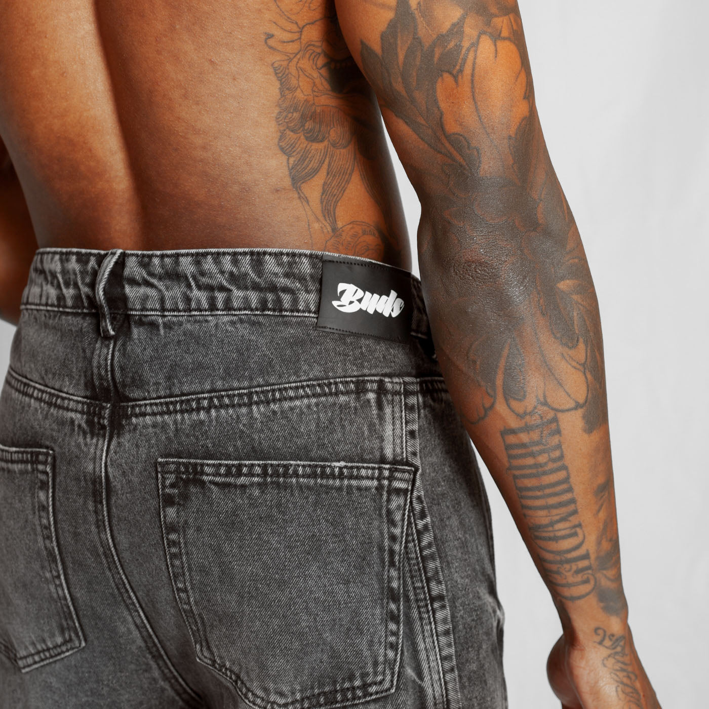 Jean Denim Flare Hombre Negro Buds