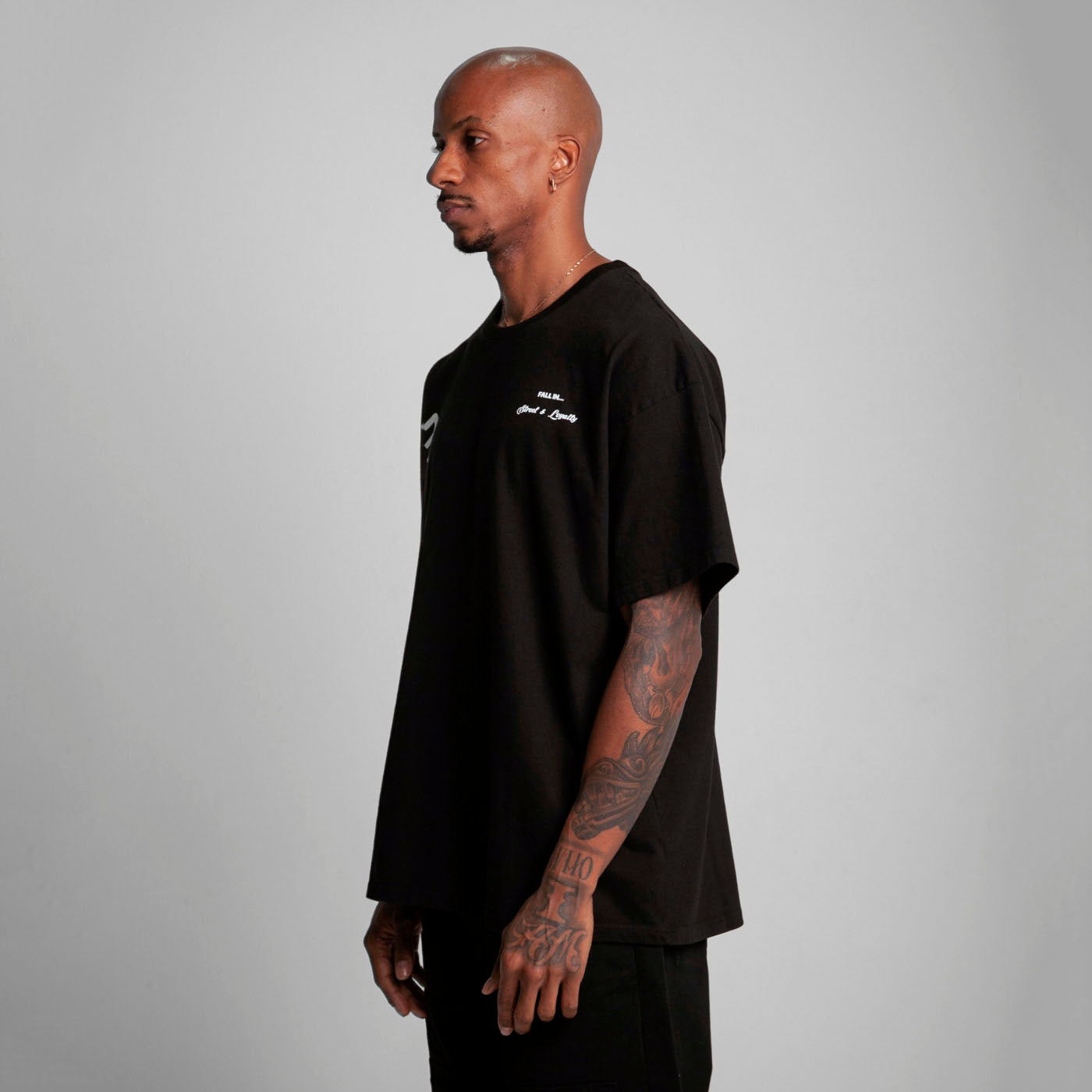 Camiseta Oversize Hombre Negra Alto Gramaje 300G