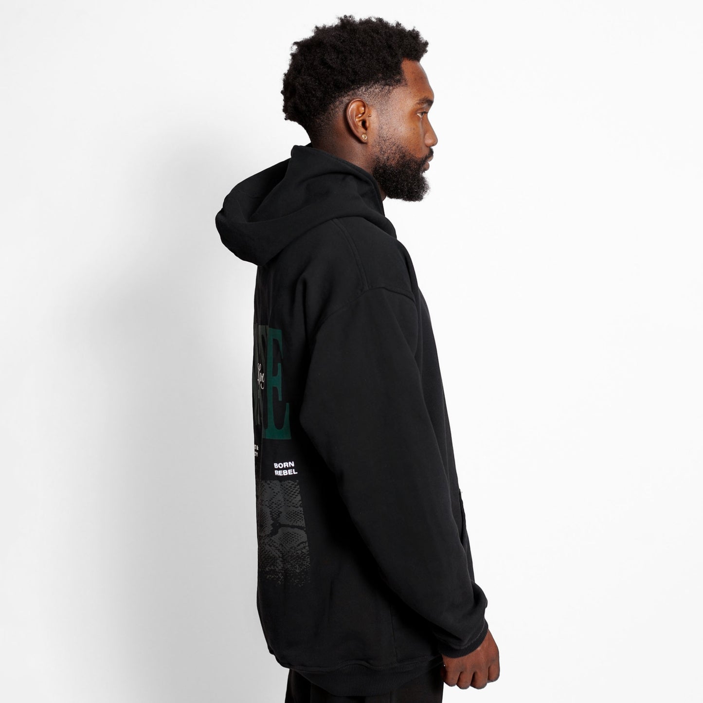 Buzo Hoodie Negro Tela Alto Gramaje 400G