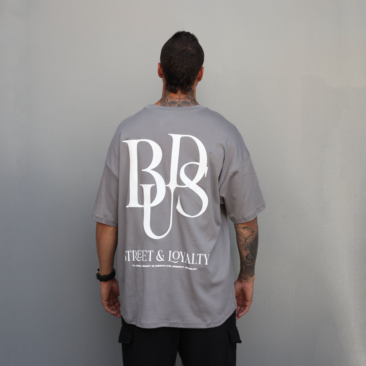 Camiseta Oversize Hombre Gris 190 G