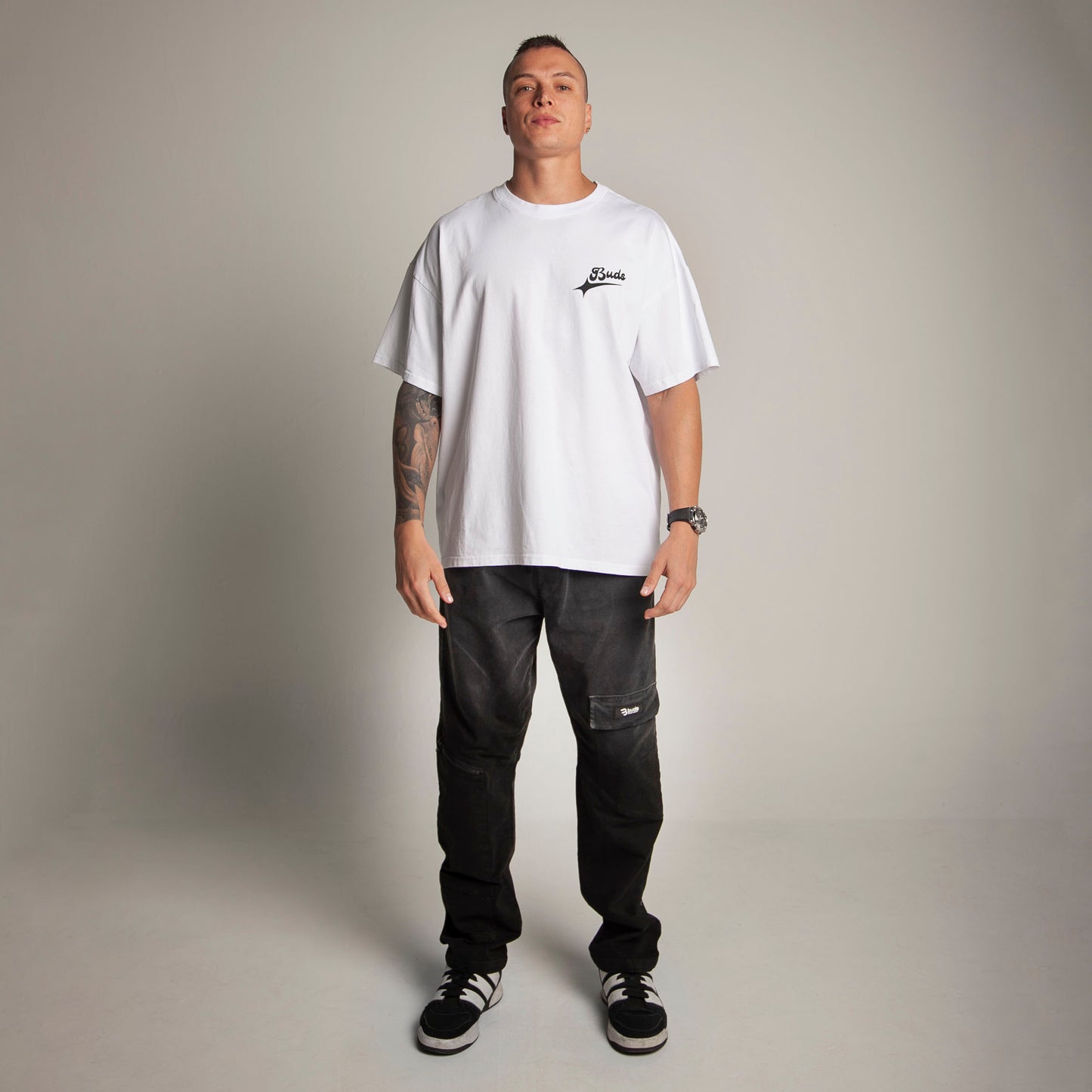 Camiseta Oversize Hombre Blanca Alto Gramaje 250G