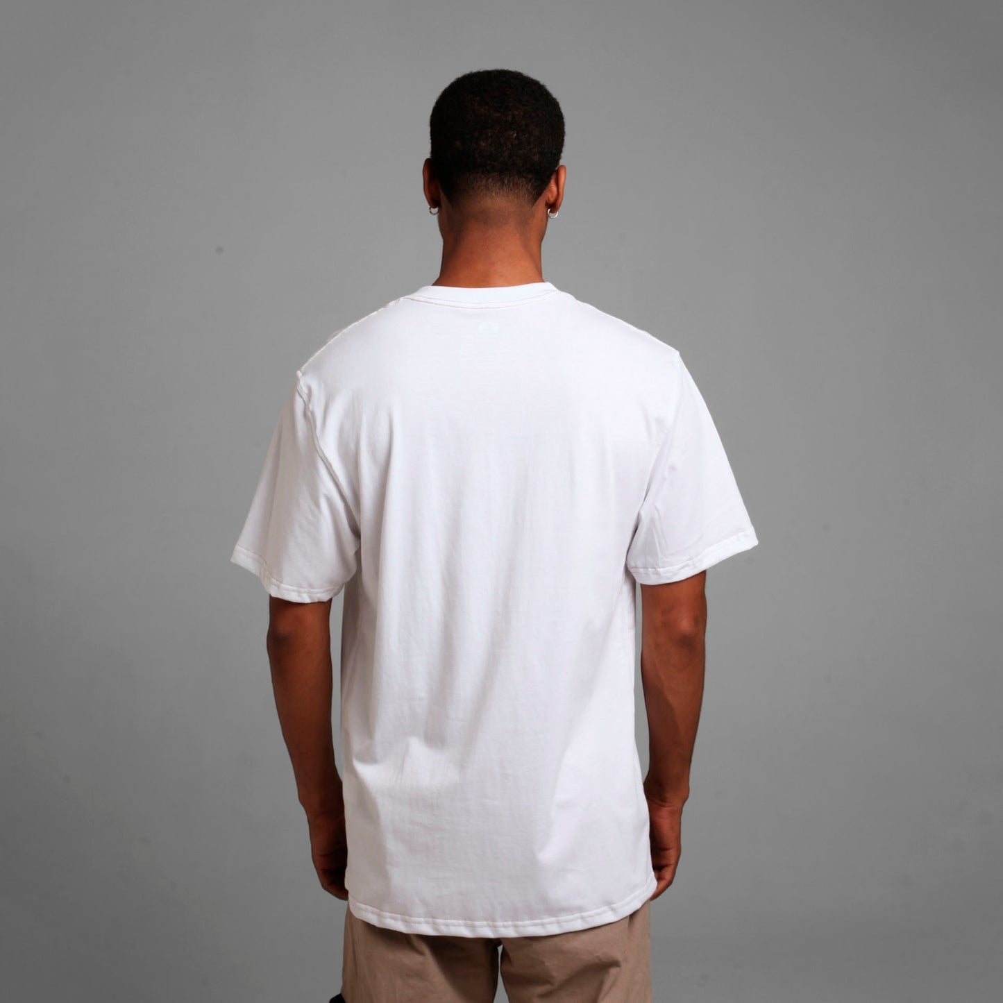 Camiseta Regular Fit Blanca Buds Costura Beige