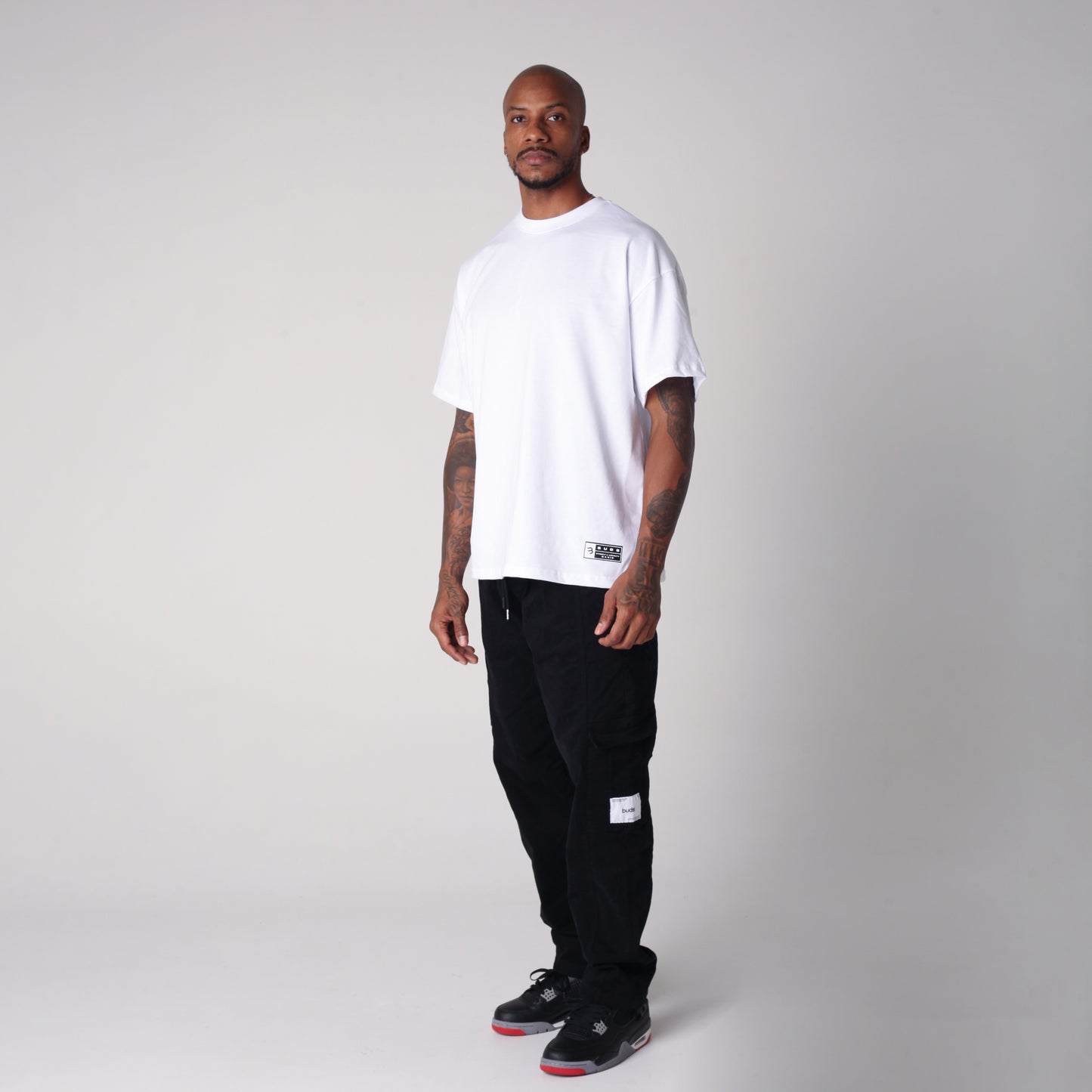 Camiseta Básica Semi Oversize Hombre Blanca Alto Gramaje 250G