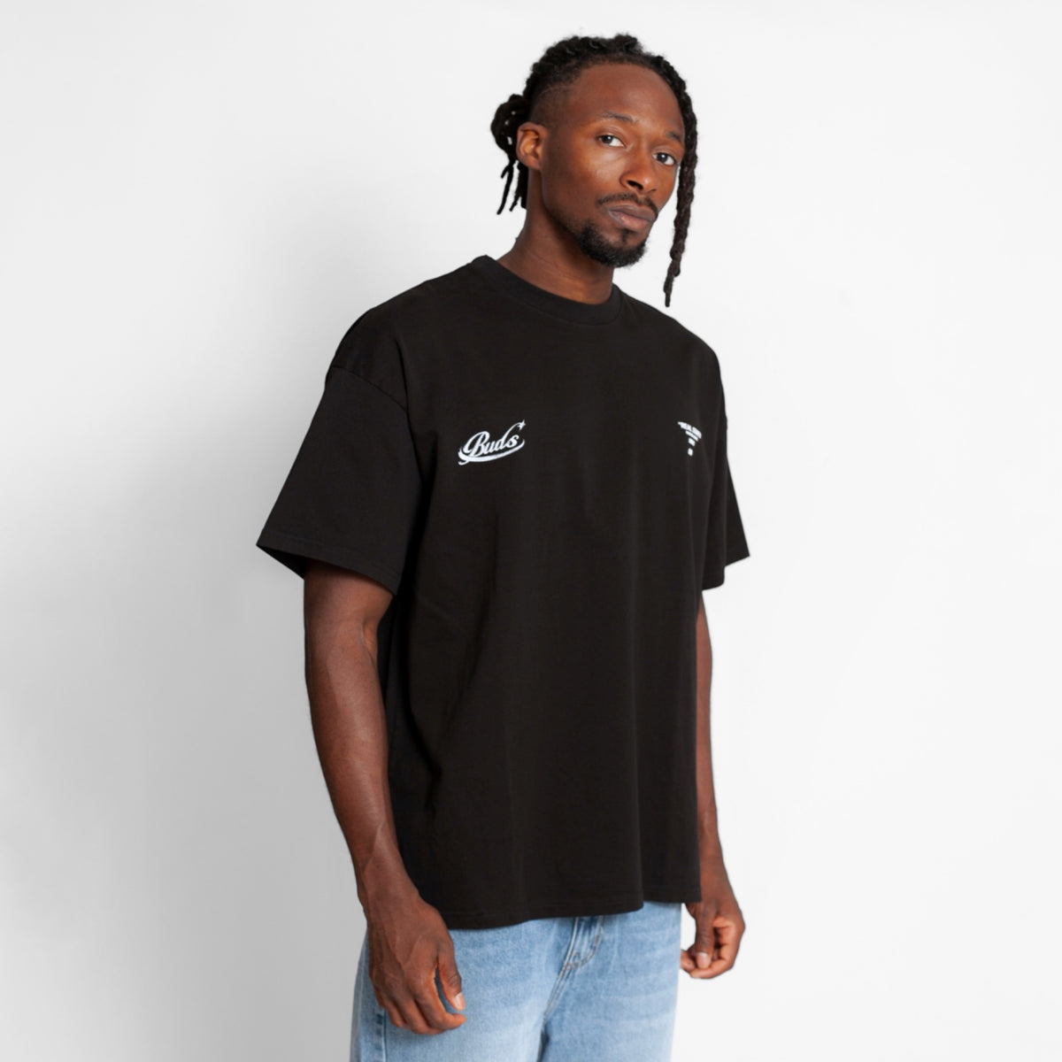 Camiseta Oversize Hombre Negra Alto Gramaje 250G