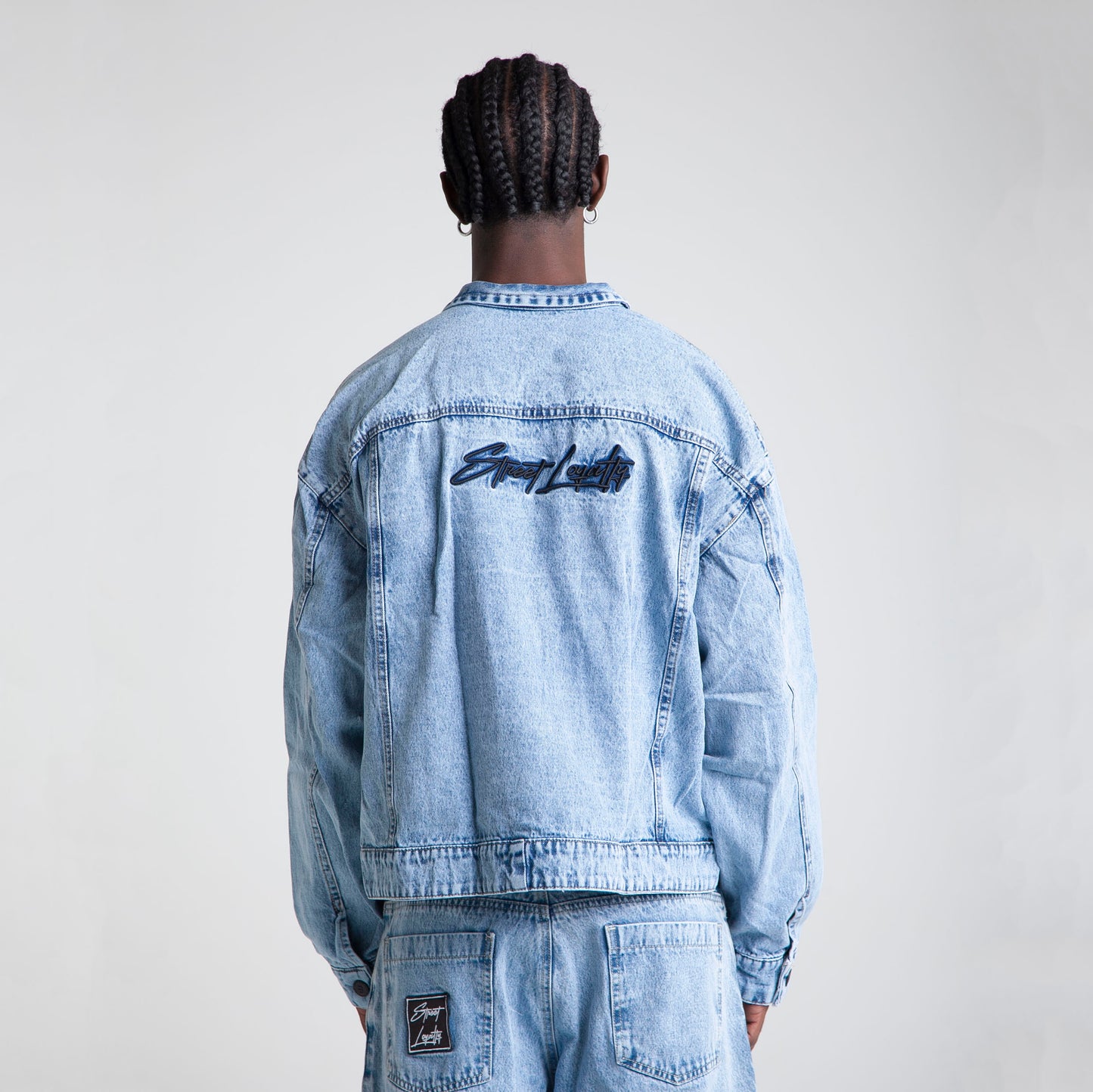 Chaqueta Denim Oversize Boxy Fit Hombre Azul Buds