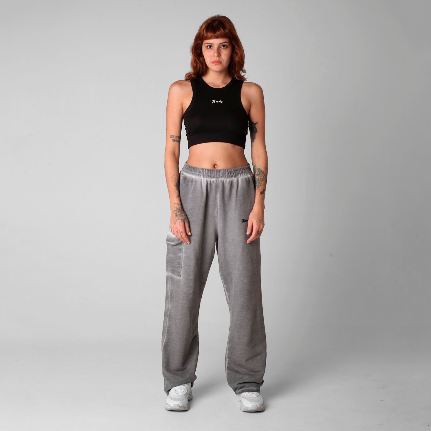 Crop Top Mujer Rib Negro Buds