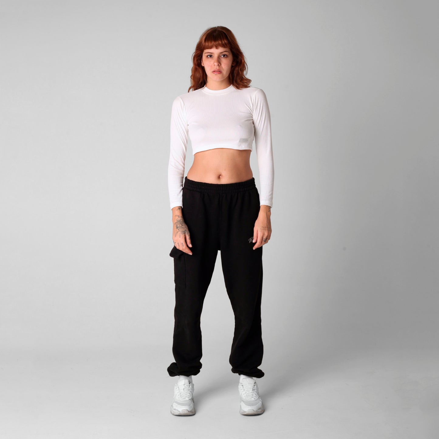 Crop Top Mujer Manga Larga Rib Crudo Buds