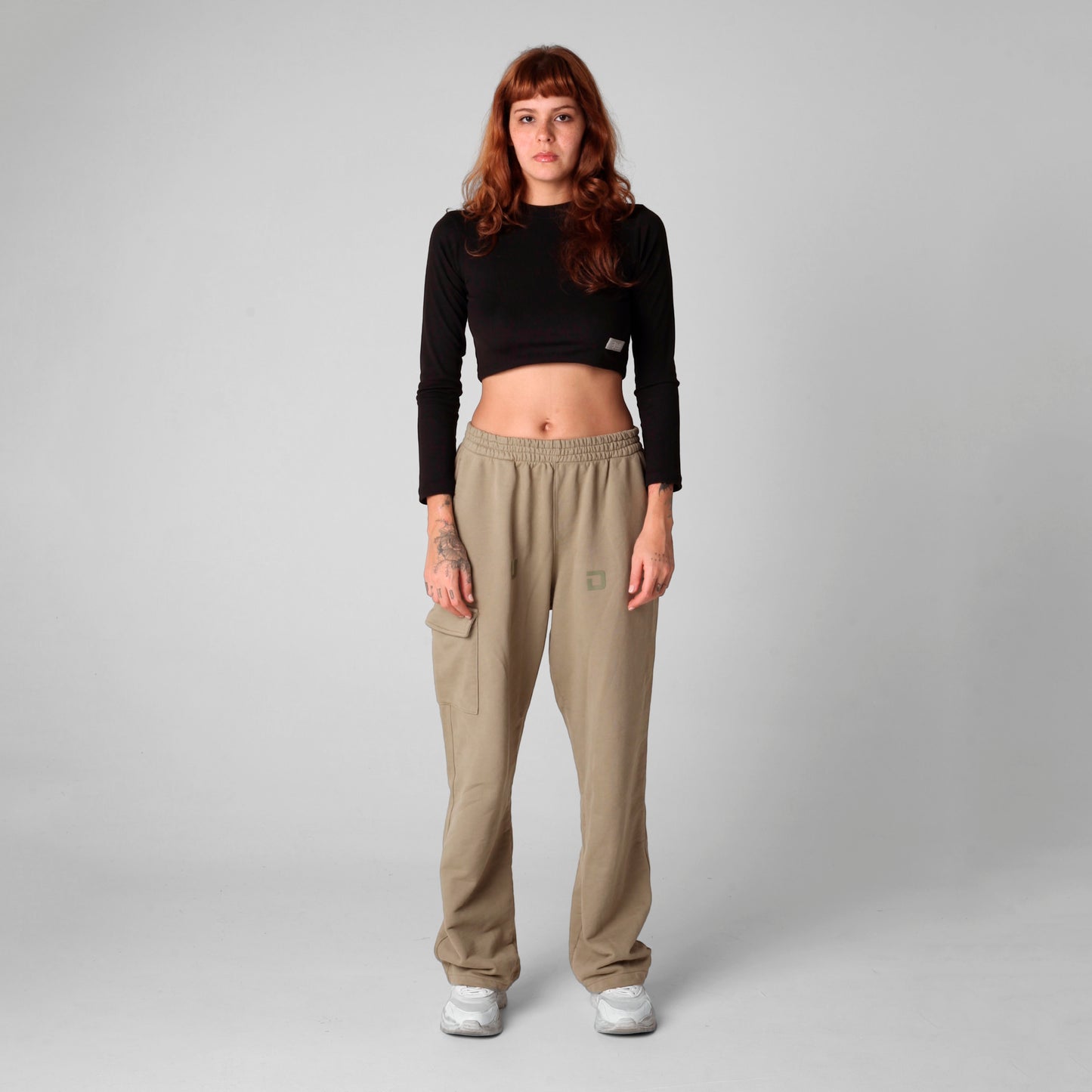 Crop Top Mujer Manga Larga Rib Negro Buds