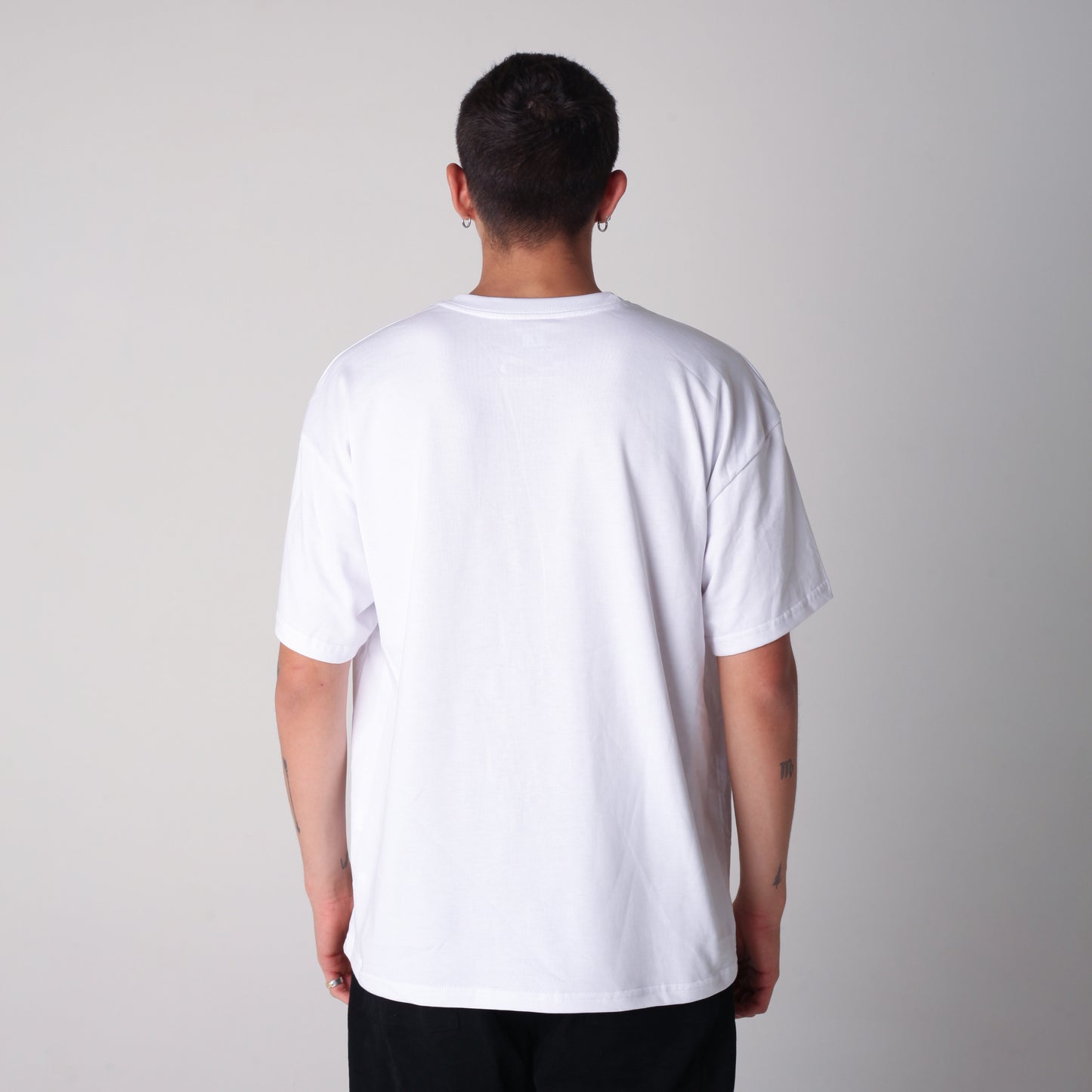 Camiseta Semi Oversize Hombre Blanco Alto Gramaje 250G