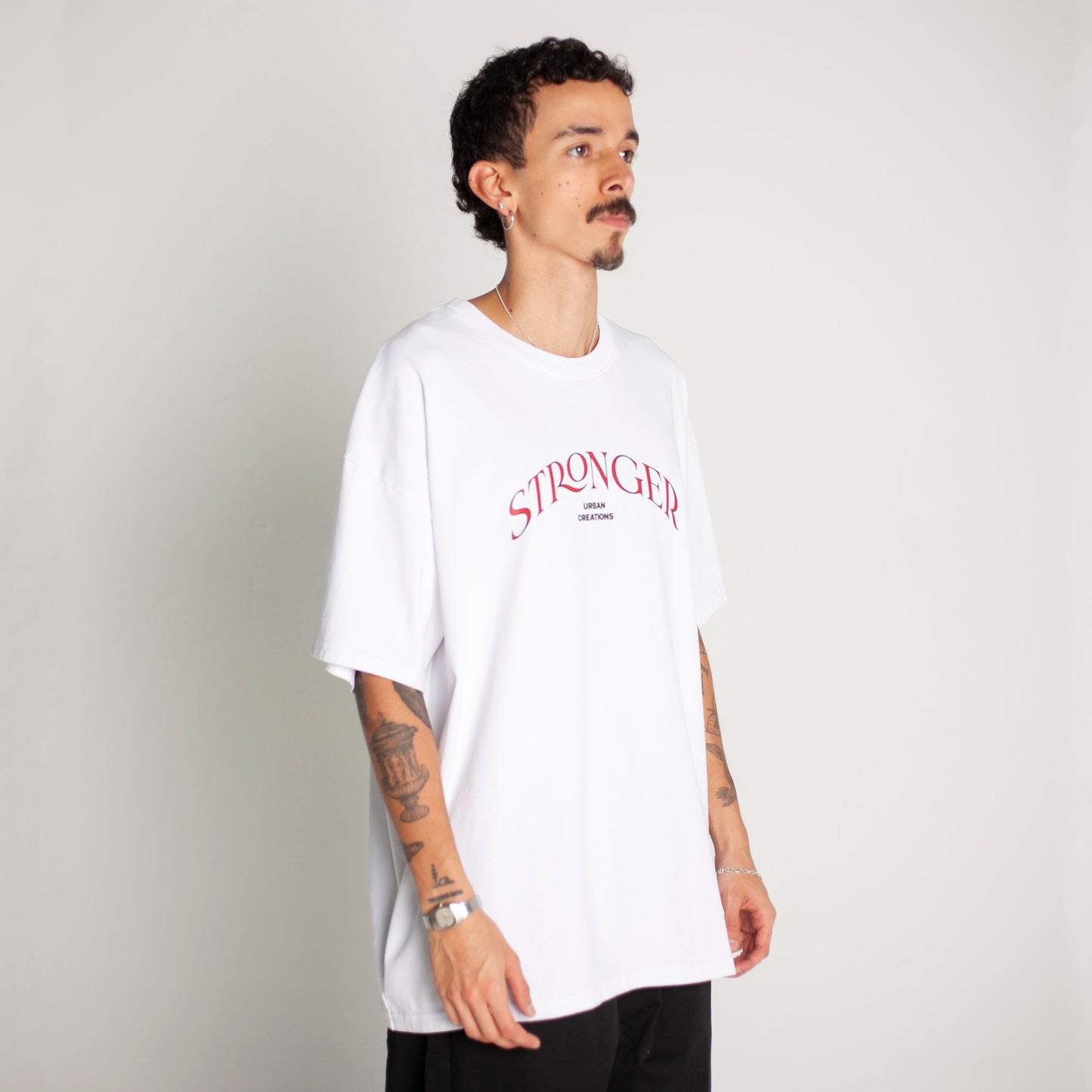 Camiseta Oversize Hombre Blanca Alto Gramaje 250G