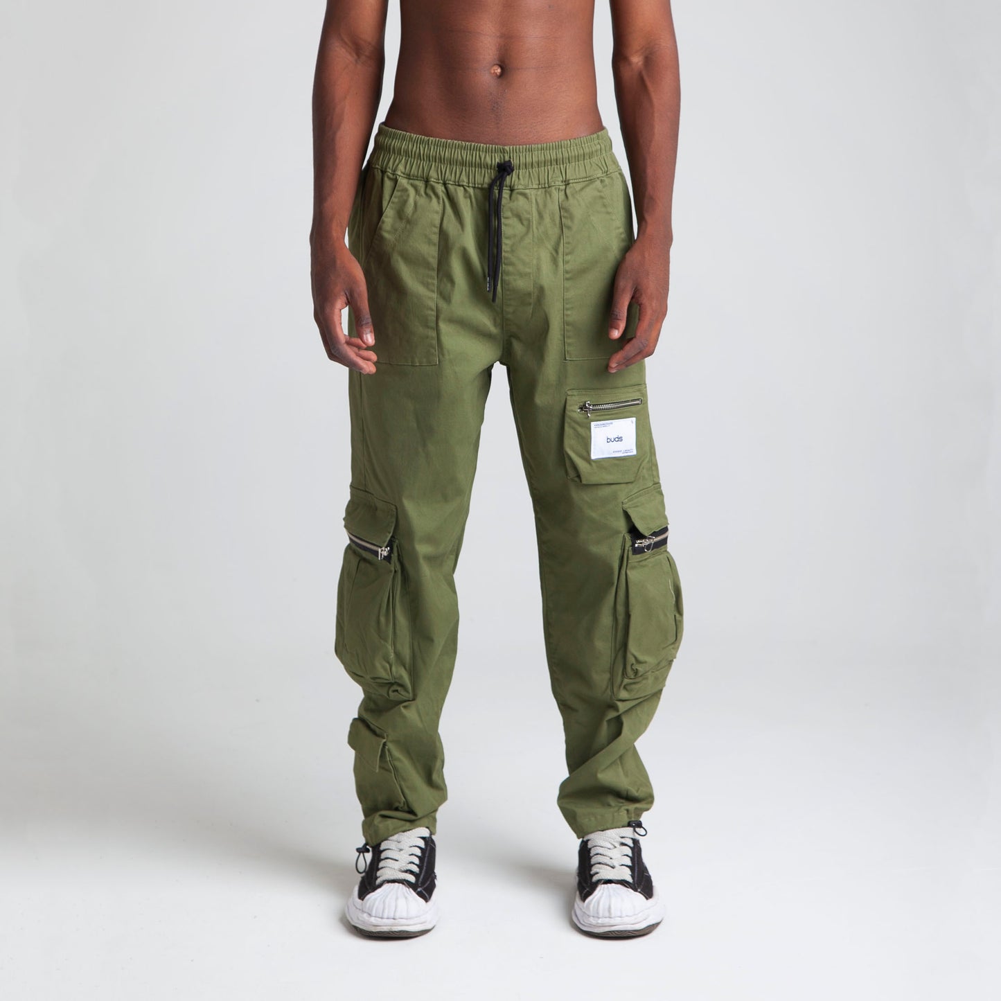 Pantalón Cargo Bota Recta Verde Buds