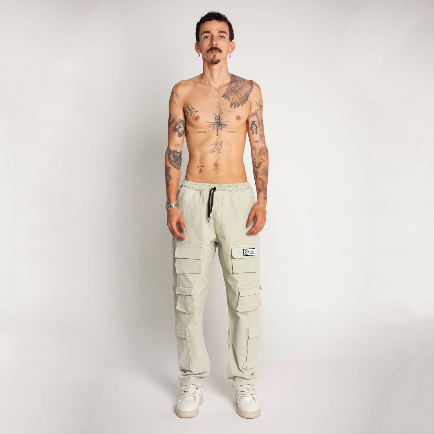 Pantalón Cargo Bota Recta Verde Claro Buds