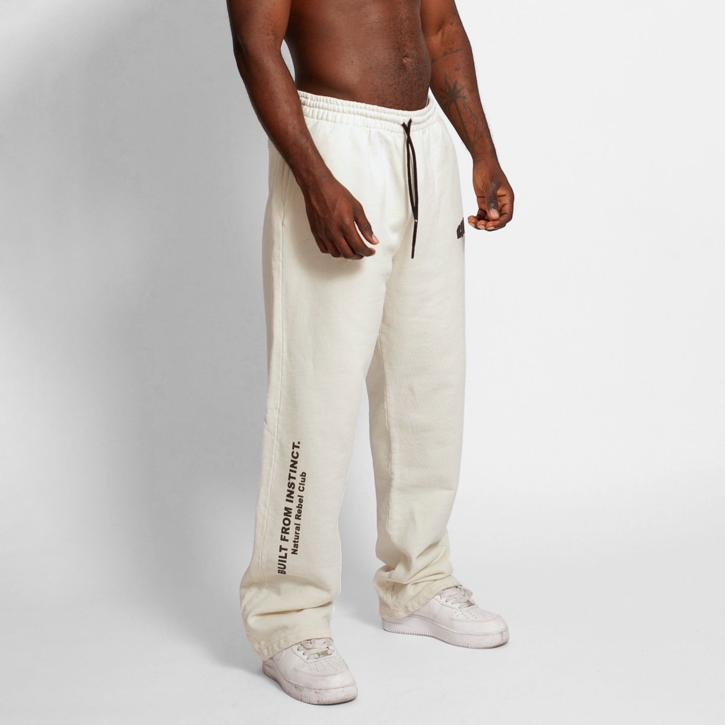 Sudadera Bota Recta Hueso Tela Alto Gramaje 400G