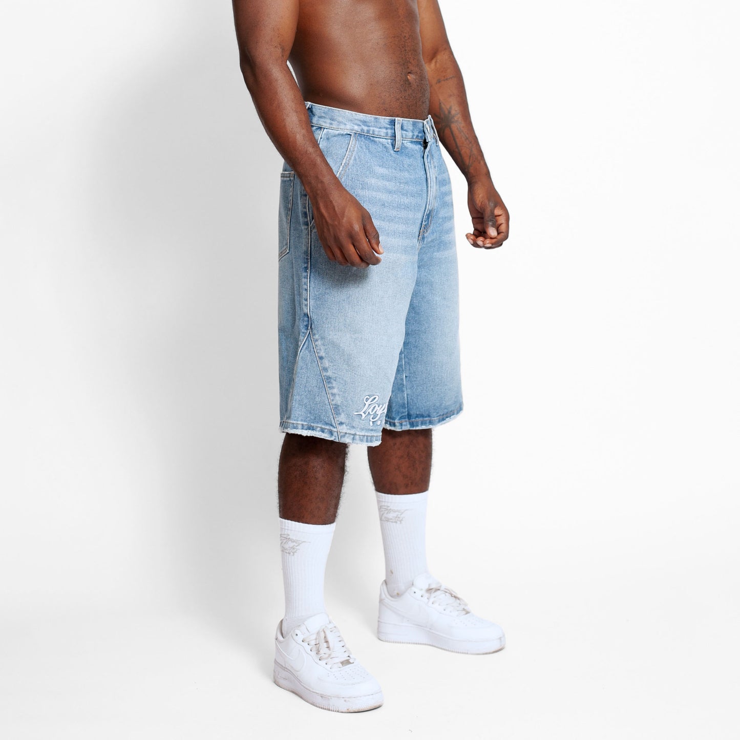 Bermuda Denim Baggy Hombre Azul Buds
