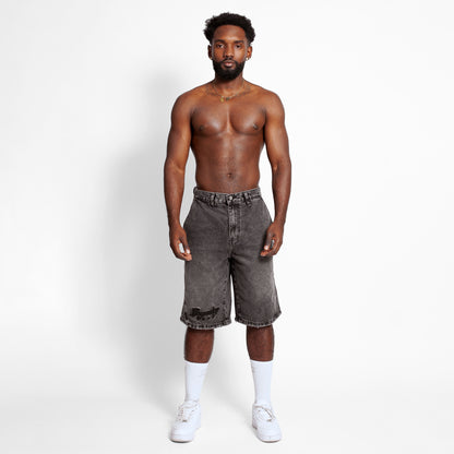 Bermuda Denim Baggy Hombre Gris Buds