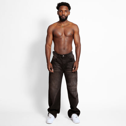 Jean Denim Flare Hombre Negro Buds