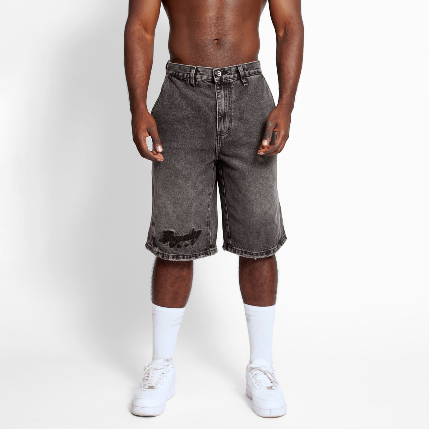 Bermuda Denim Baggy Hombre Gris Buds