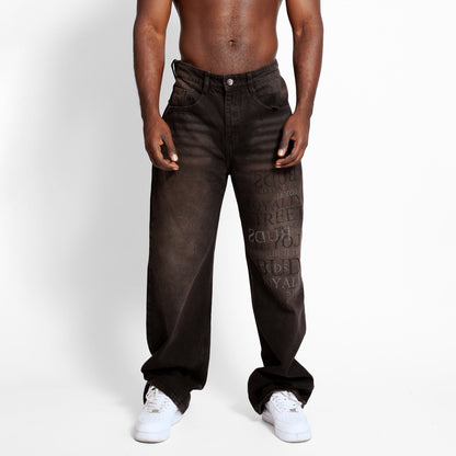 Jean Denim Flare Hombre Negro Buds