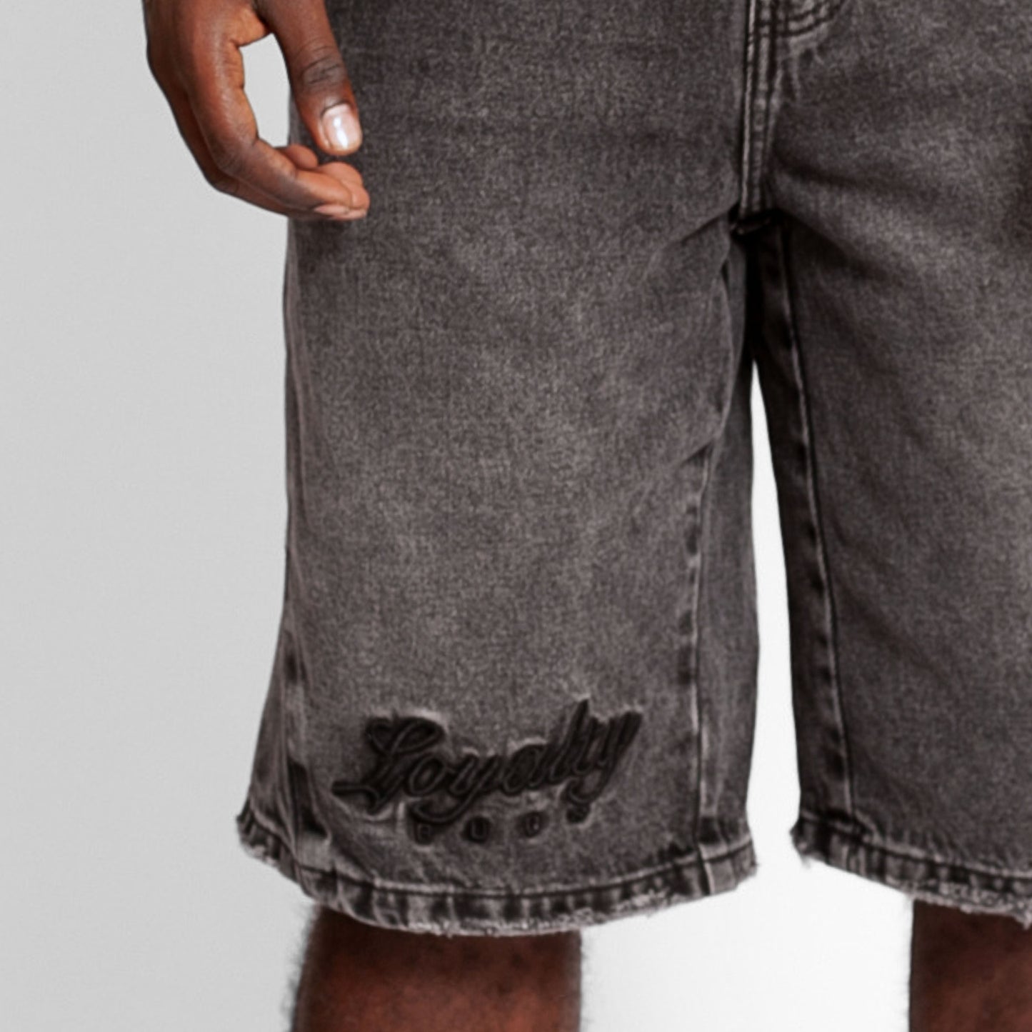 Bermuda Denim Baggy Hombre Gris Buds