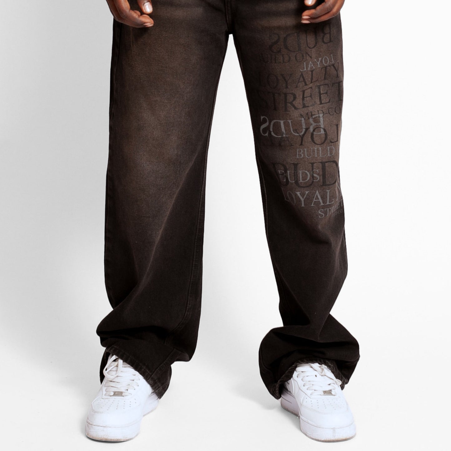 Jean Denim Flare Hombre Negro Buds