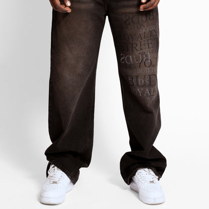 Jean Denim Flare Hombre Negro Buds