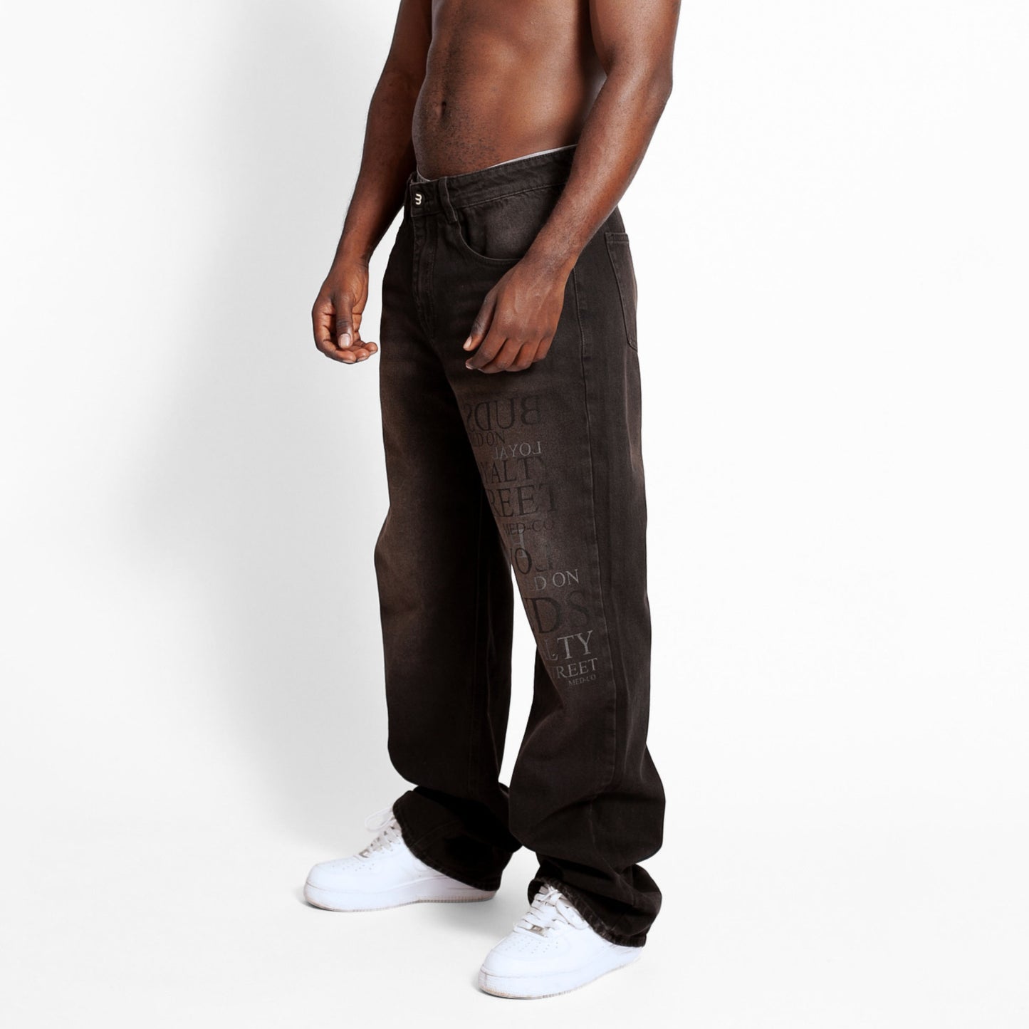 Jean Denim Flare Hombre Negro Buds