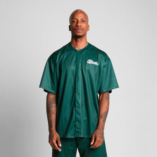 Camisa Malla Beisbolera Verde Buds