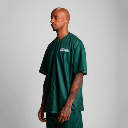 Camisa Malla Beisbolera Verde Buds