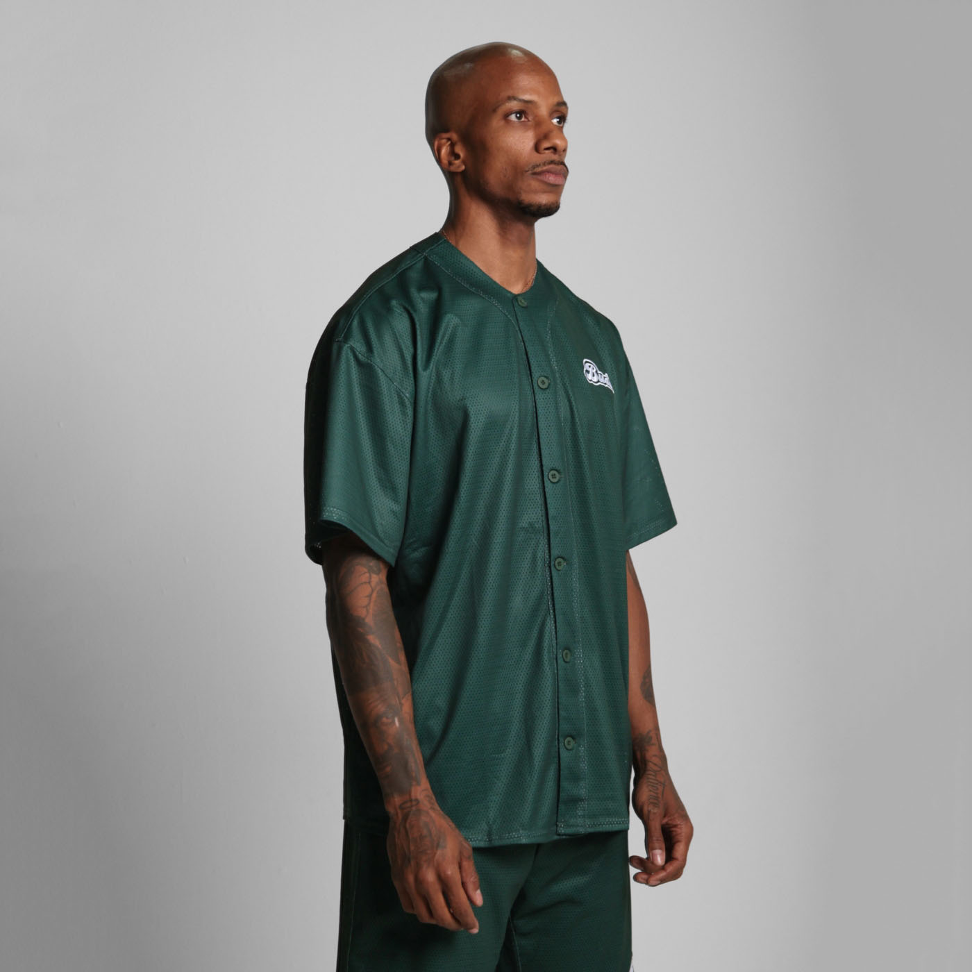 Camisa Malla Beisbolera Verde Buds
