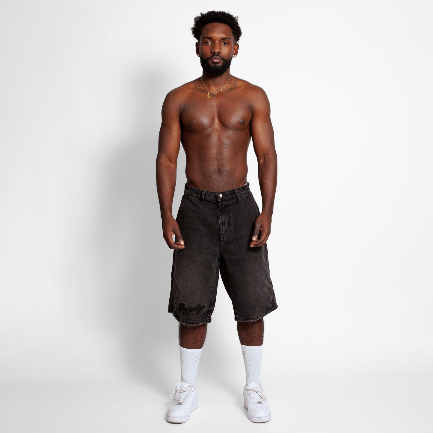 Bermuda Denim Baggy Hombre Negra Buds