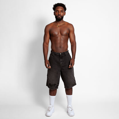 Bermuda Denim Baggy Hombre Negra Buds