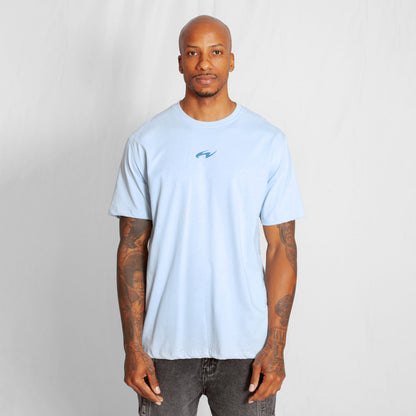 Camiseta Regular Hombre Azul Claro Buds