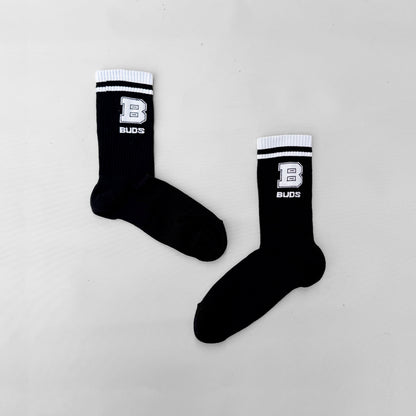 Medias Canilleras Negras Líneas B Buds