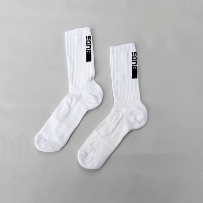 Medias Canilleras Blanca Franja Buds