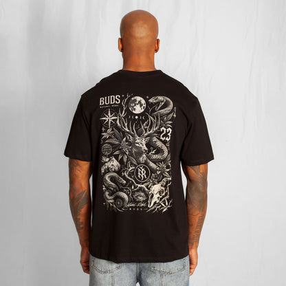 Camiseta Regular Hombre Negra Buds