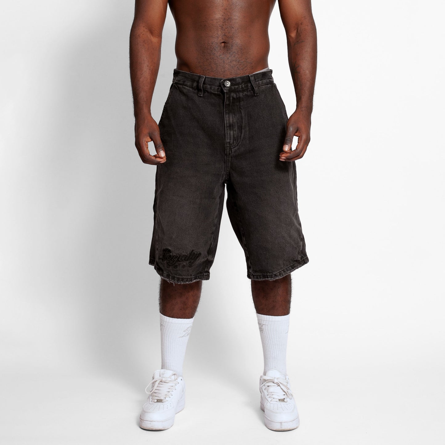 Bermuda Denim Baggy Hombre Negra Buds