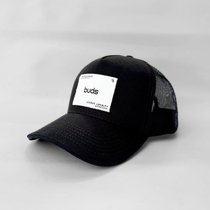 Gorra Negra Malla Marquilla Buds