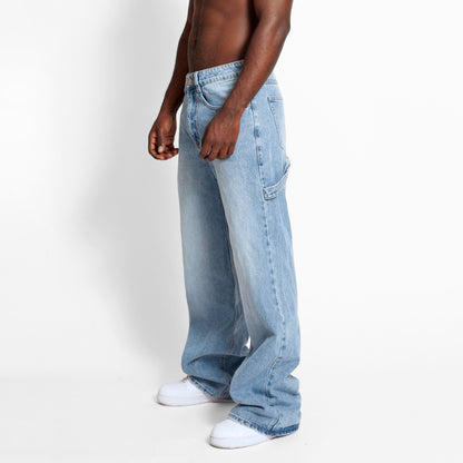 Jean Denim Flare Hombre Azul Buds