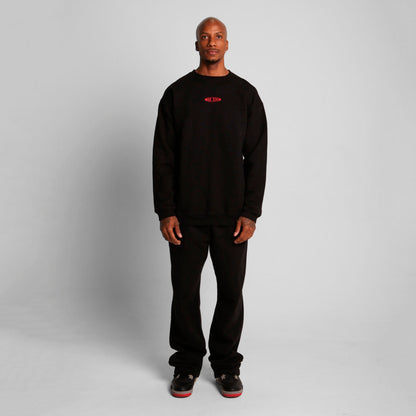 Buzo Crewneck Negro Tela Alto Gramaje 400G