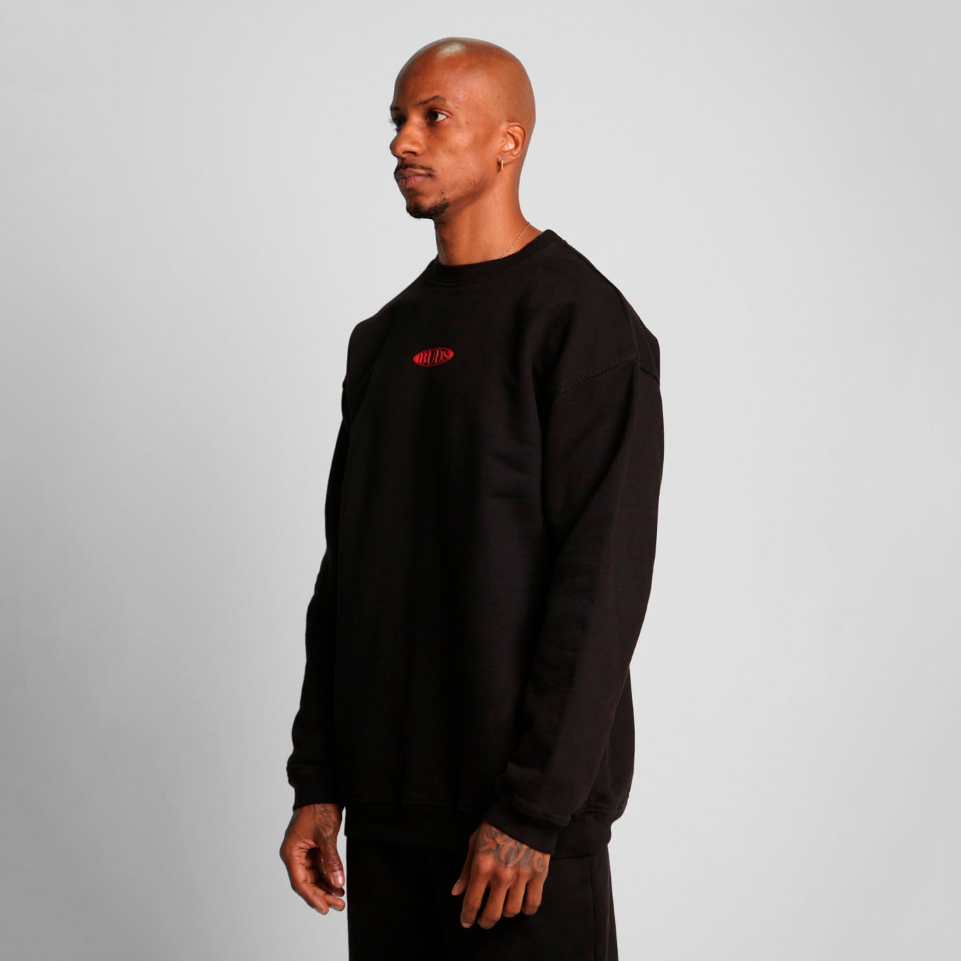 Buzo Crewneck Negro Tela Alto Gramaje 400G