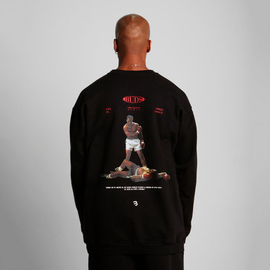 Buzo Crewneck Negro Tela Alto Gramaje 400G