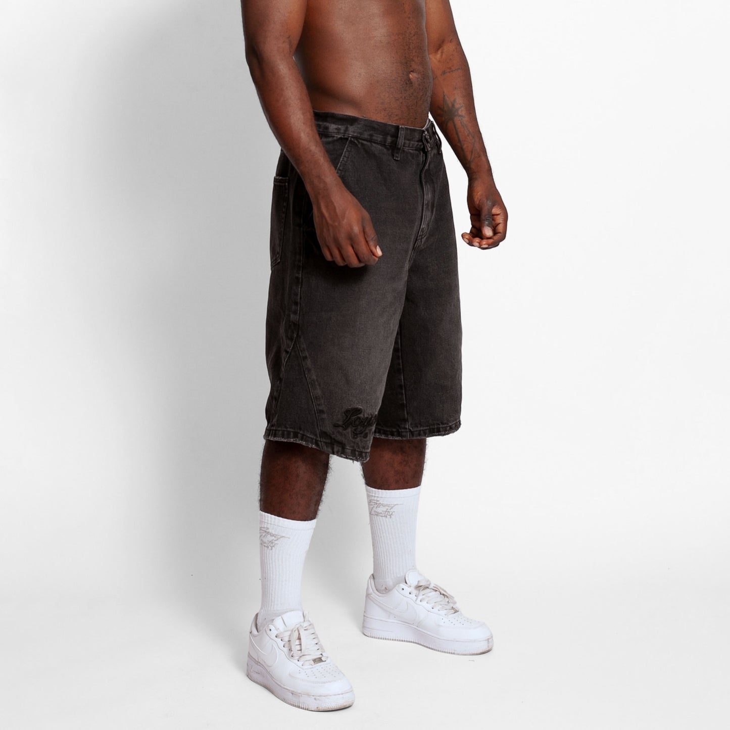 Bermuda Denim Baggy Hombre Negra Buds