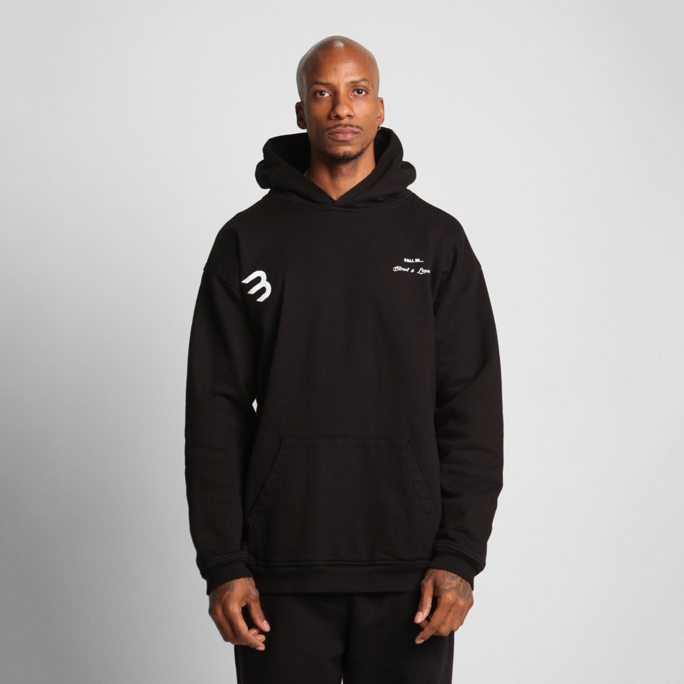 Buzo Hoodie Negro Tela Alto Gramaje 400G